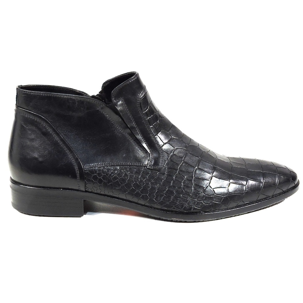 GOODMAN 🇮🇹 MEN'S BLACK SOFT LEATHER WINTER BOOTS SIZE 40 EU - Picture 4 of 8
